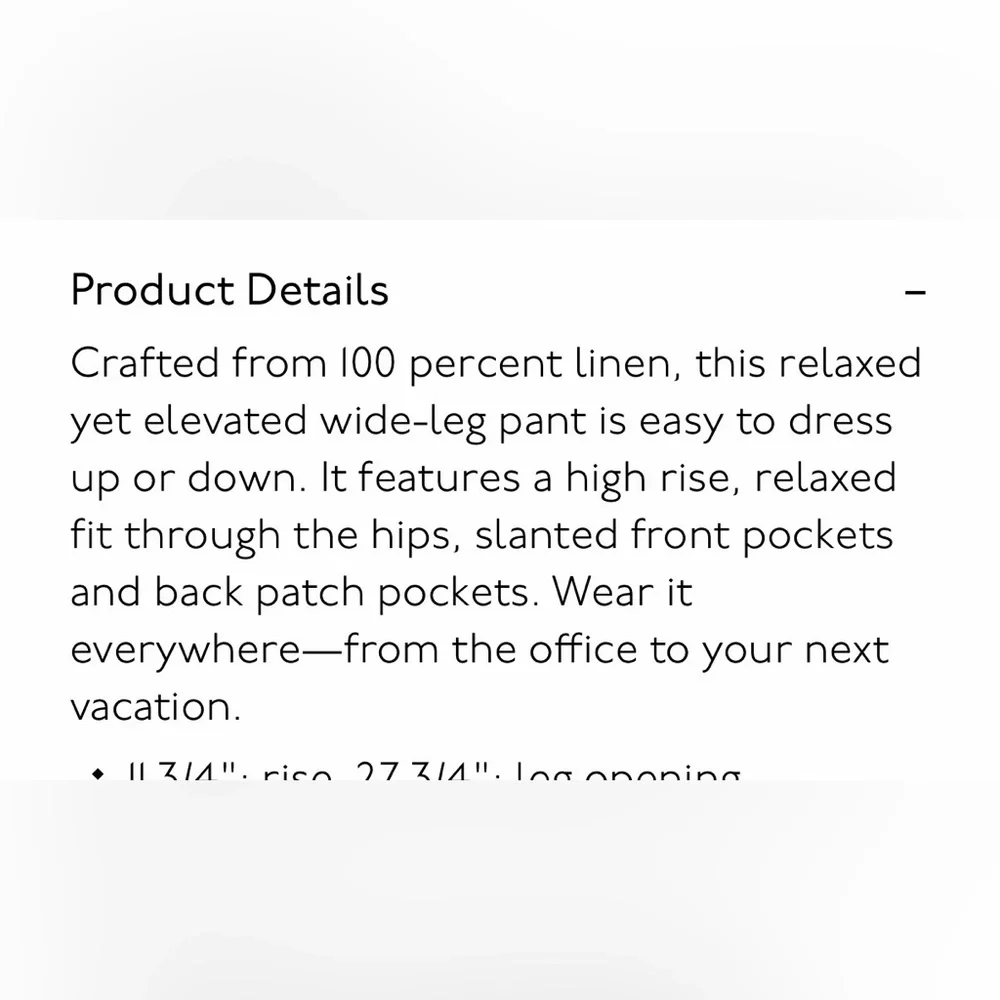 Madewell Linen Wide-Leg Pants, size 6 - Picture 7 of 7